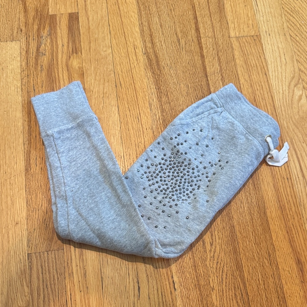 Crewcuts Gray Kids Joggers with Studded Design Size 7